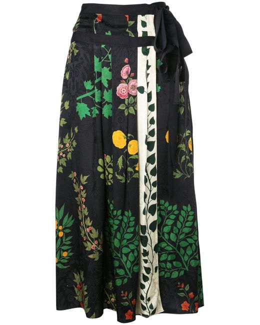 Oscar de la Renta floral print pleated midi skirt