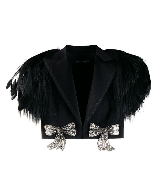 Dolce & Gabbana feather embellished cropped cape