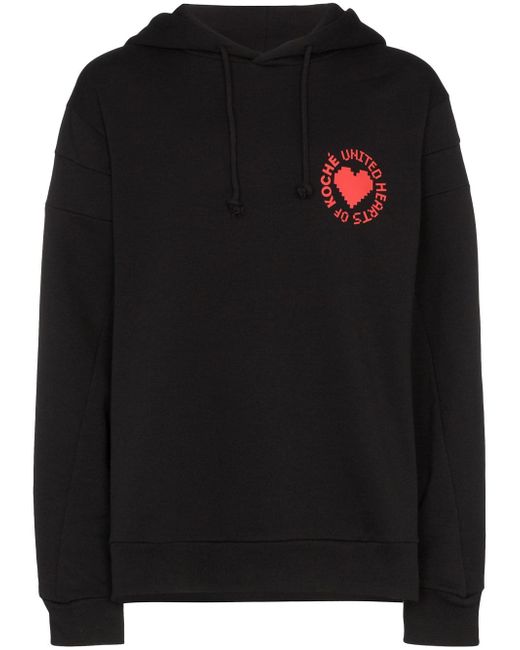 Koché pixel heart-print hoodie