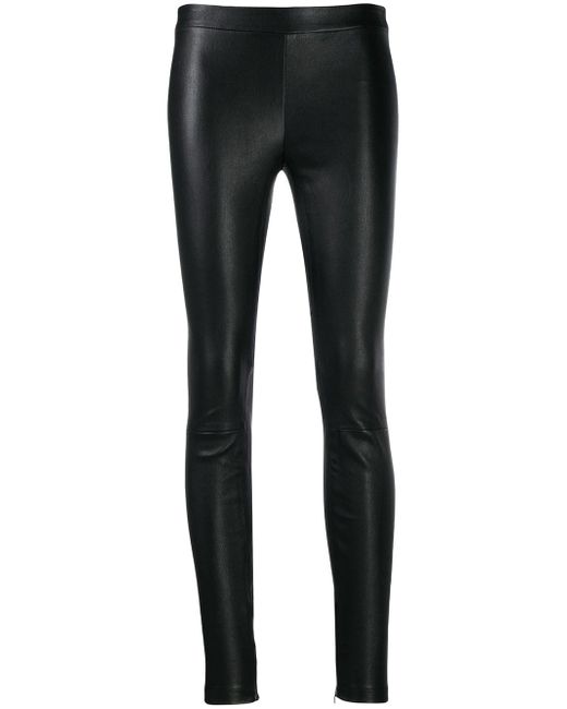 Vince slim fit leather trousers