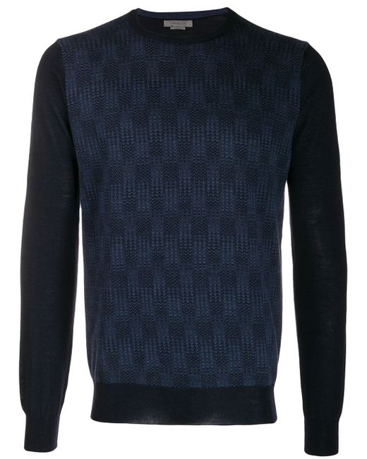 Corneliani patterned knit crew neck sweater