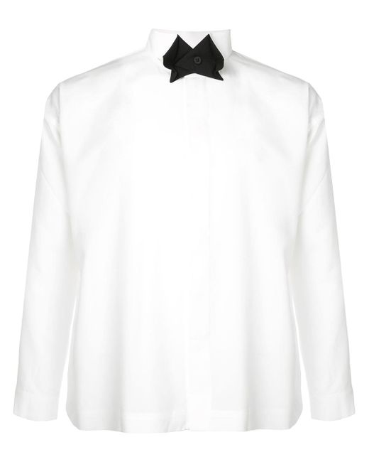Homme Pliss Issey Miyake contrast collar shirt