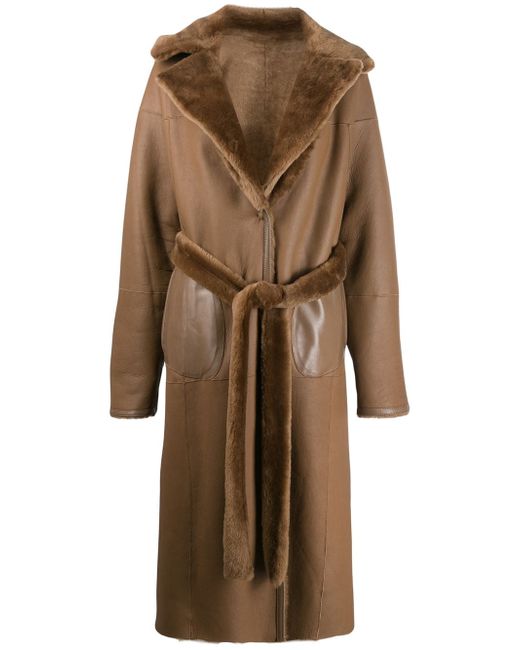 Liska fur-trimmed trench coat