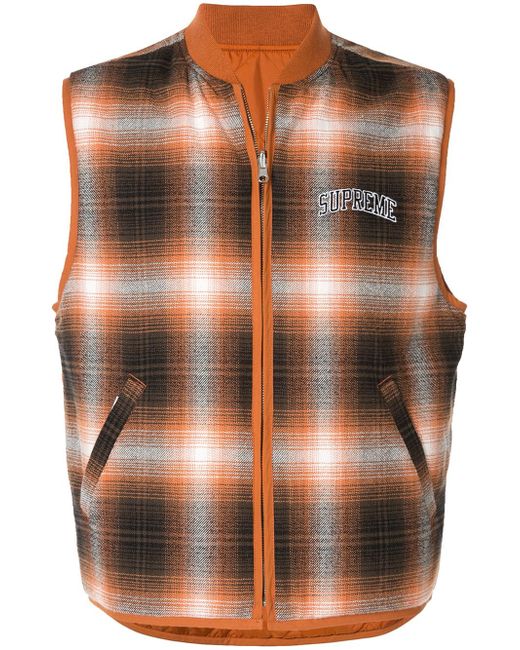 Supreme reversible plaid vest