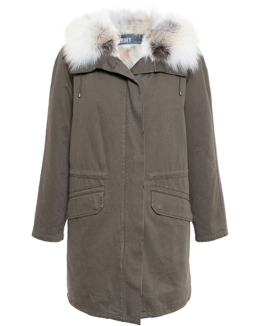 Yves Salomon Army fur lined hooded parka