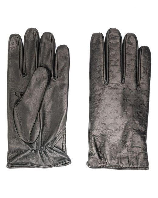 Emporio Armani logo embossed gloves