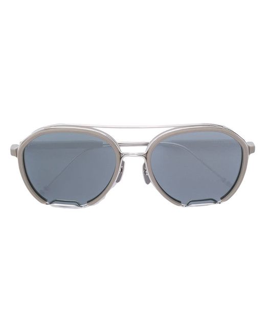 Thom Browne oval metal frame detail sunglasses
