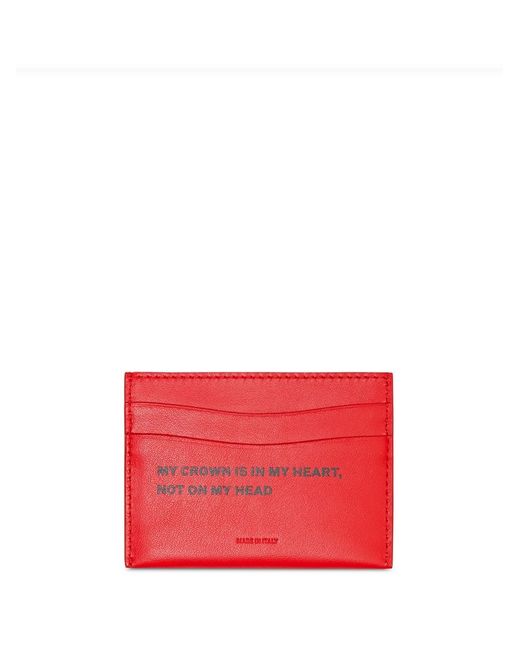 Burberry Quote Print Leather Card Case