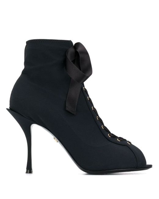 Dolce & Gabbana lace-up peep toe sandal boots