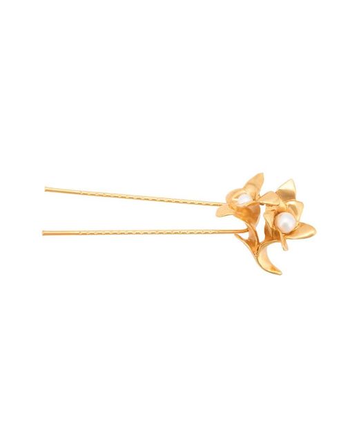 Oscar de la Renta pearl flower hair pin