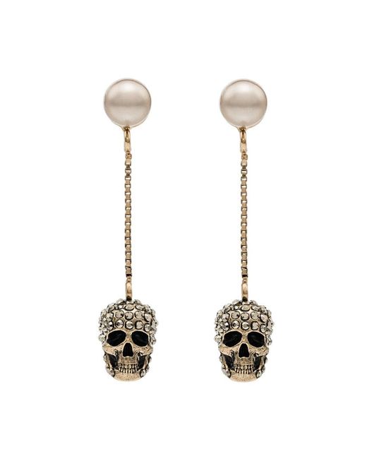 Alexander McQueen pave skull earrings
