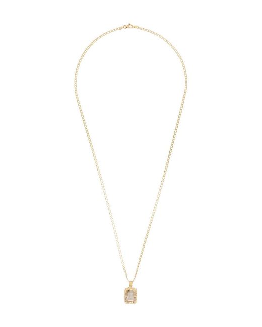 Anais Rheiner square-cut quarts 18K gold chain necklace
