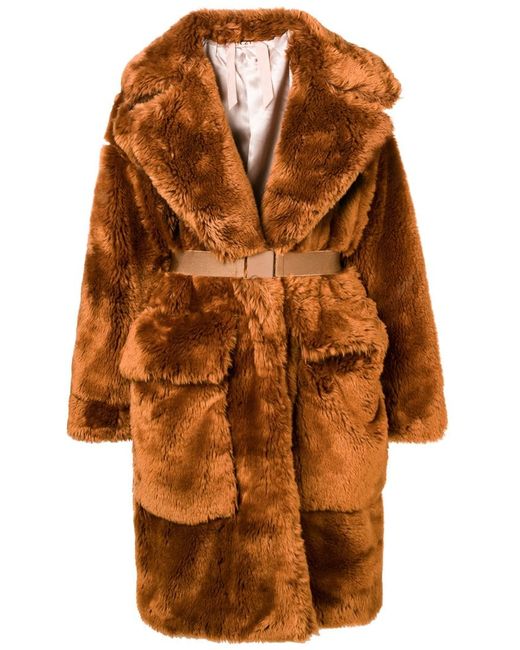 N.21 faux fur long coat