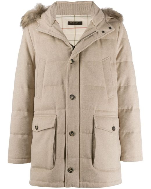 Loro Piana parka coat with fur trim