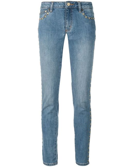 Michael Michael Kors studded faded skinny jeans