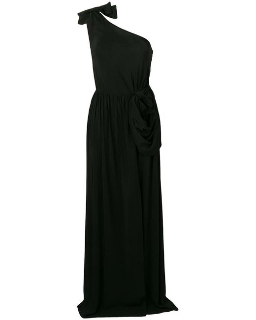 Pinko structured one-shoulder gown