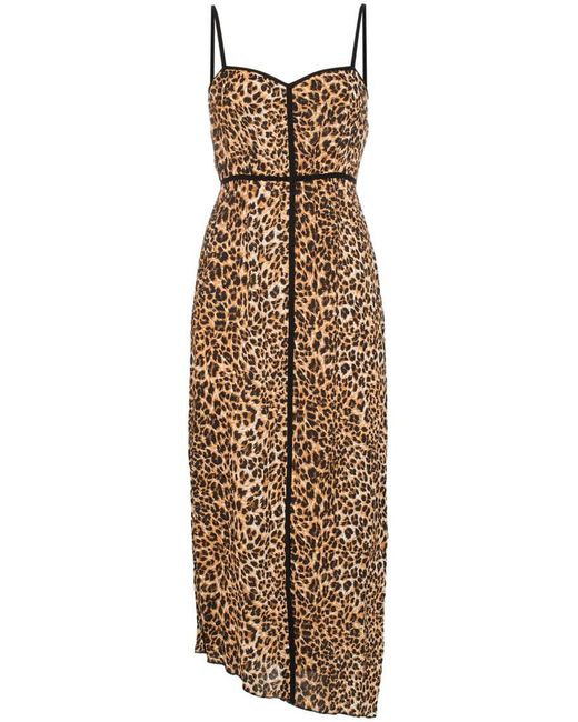 Nanushka leopard-print spaghetti strap midi dress