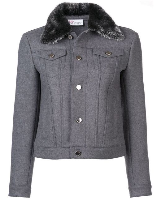 RED Valentino faux fur collar jacket