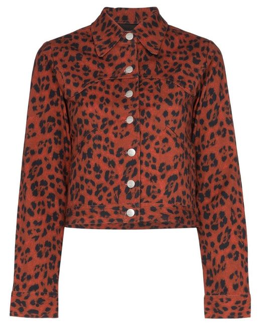 Miaou Lex leopard print denim jacket
