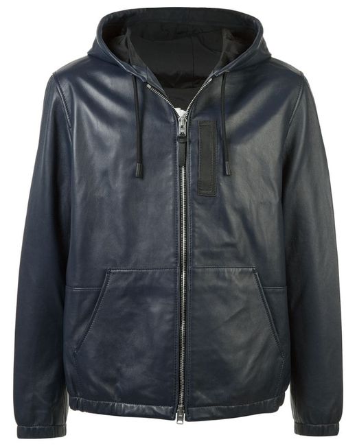 Coach hooded leather jacket