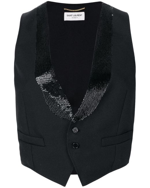 Saint Laurent cropped fitted waistcoat