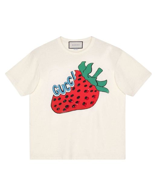 Gucci Oversize T-shirt with strawberry