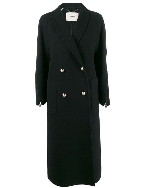 Fendi zip details long coat