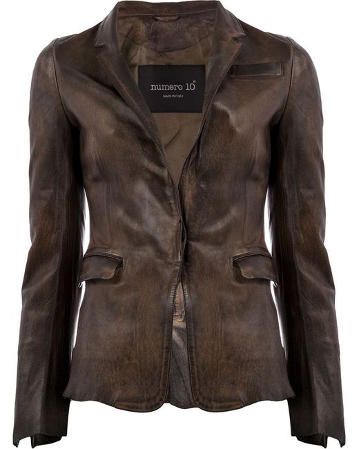 Numero 10 chocolate leather jacket