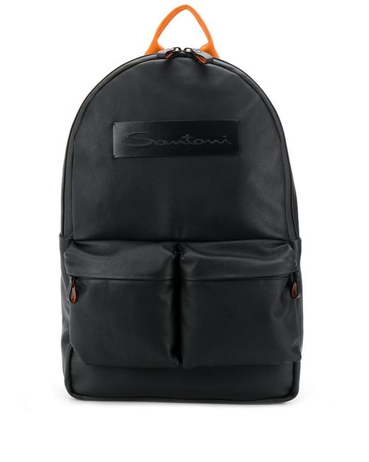 Santoni embossed logo backpack