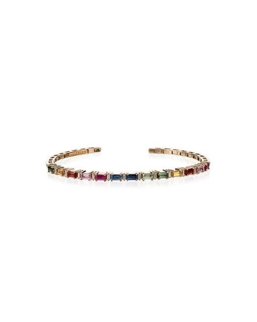 Suzanne Kalan 18K gold multicoloured diamond and sapphire bracelet