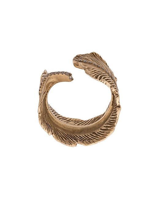 M Cohen 14K Feather ring
