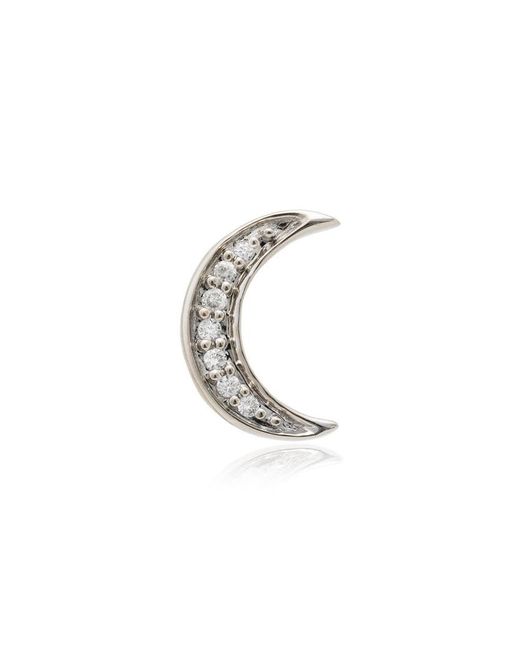 Andrea Fohrman 14k rose Crescent Moon diamond earring