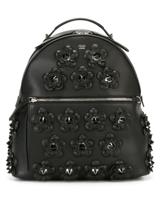Fendi flower appliqué backpack