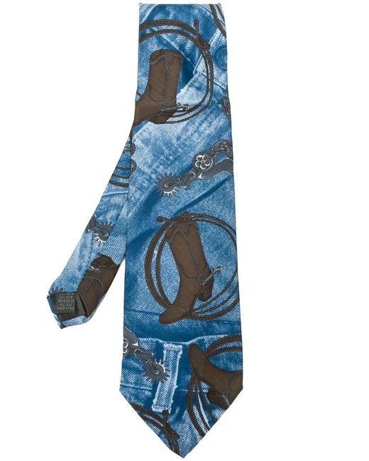 Jean Paul Gaultier Pre-Owned denim print tie