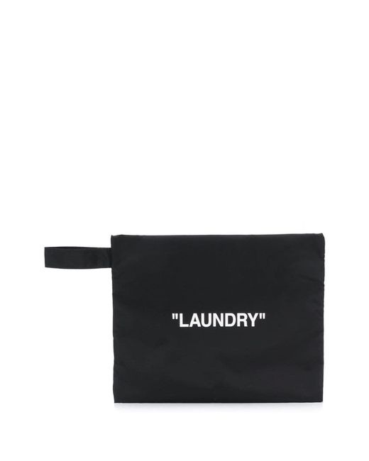 Off-White quote printed wash bag