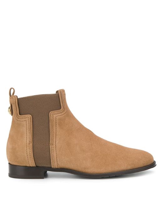 Tod's T-shaped panel suede ankle boots