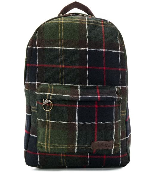 Barbour checked front pocket backpack