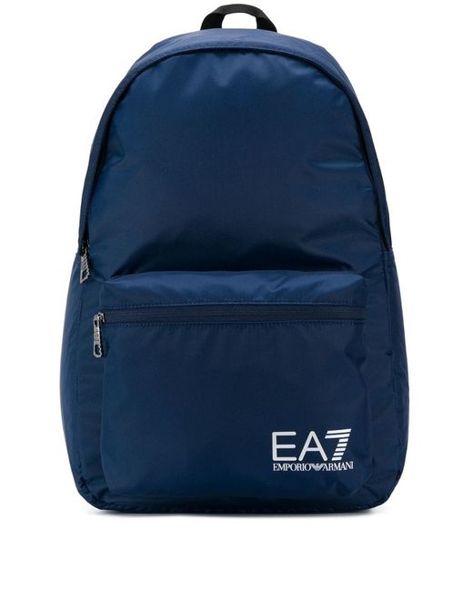 Ea7 logo printed backpack