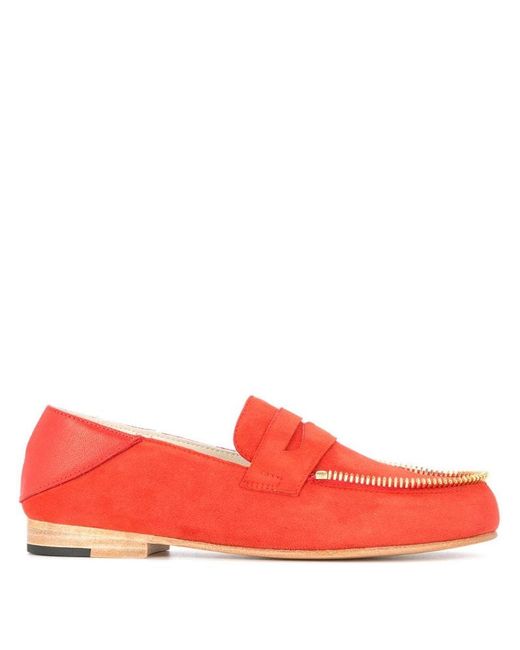 Le Mocassin Zippe suede flat loafers