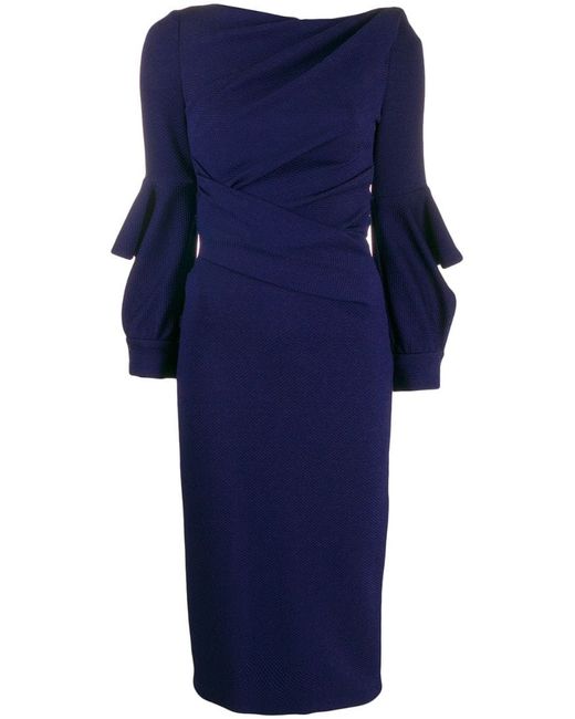 Talbot Runhof wrap-style fitted dress