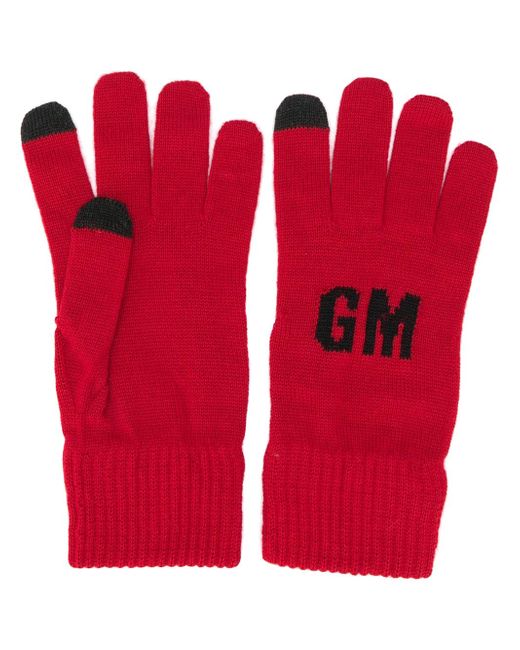 Msgm knitted logo gloves