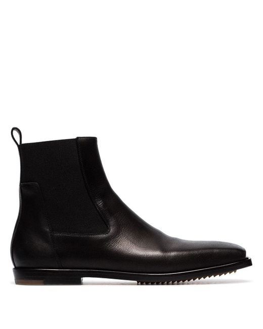 Rick Owens square toe leather ankle boots