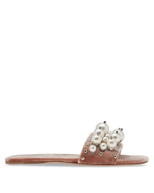 Miu Miu pearl-embellished sandals