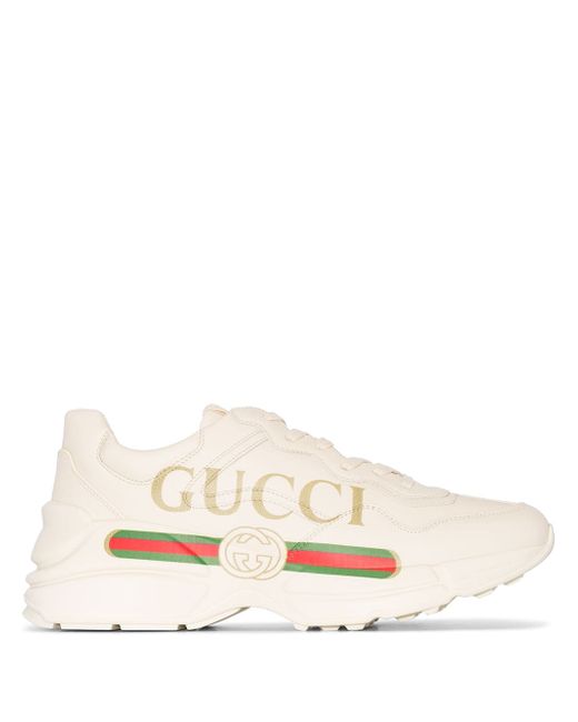 Gucci Rhyton logo leather sneakers