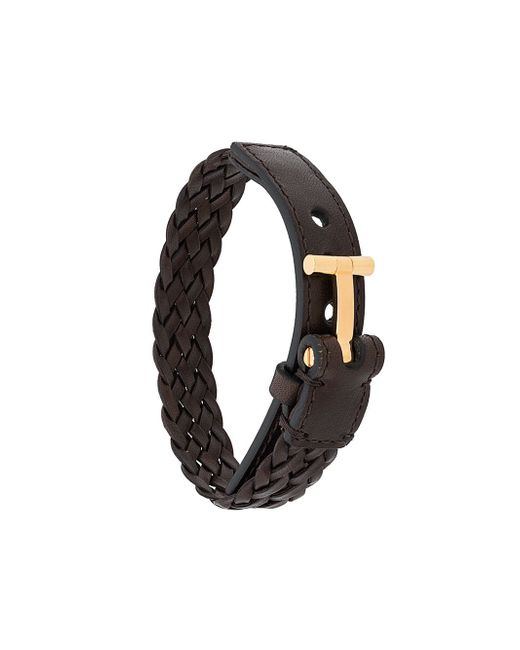 Tom Ford T logo braided bracelet