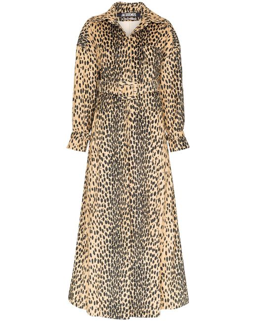 Jacquemus leopard print belted trench coat