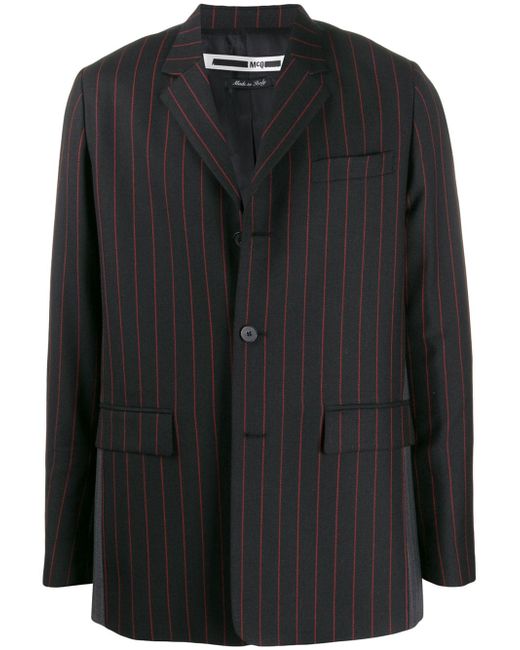 McQ Alexander McQueen striped panelled blazer