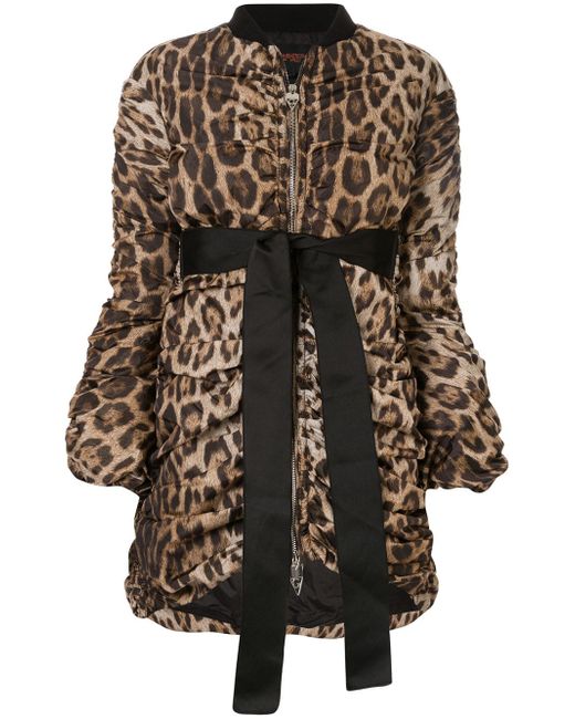 Giambattista Valli leopard draped bomber jacket