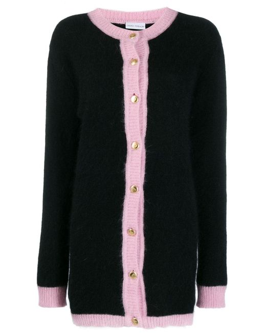 Chiara Ferragni pink trim knitted cardigan