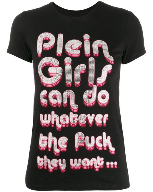 Philipp Plein embellished slogan print T-shirt